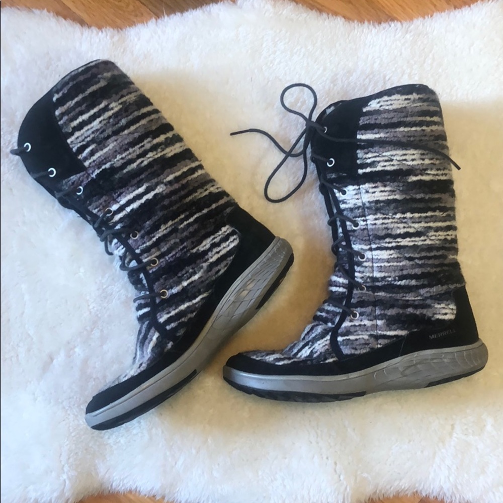 Merrell winter boots Pechora sky black fur lined